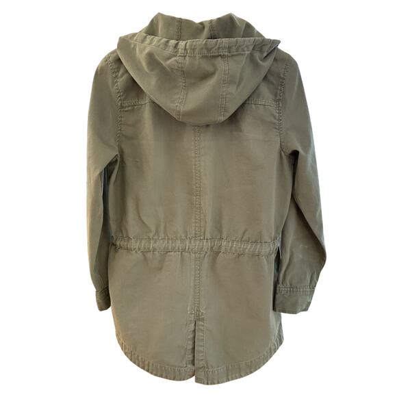 Brass Plum Green Khaki Military Army Jacket Women’s Sz M Hood Drawstring Pockets - Picture 2 of 8